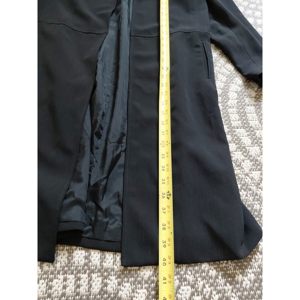 Halston Set Vest Long Jacket Womens 8 Vintage Black Lagonlook Minimalist Career - Picture 11 of 16